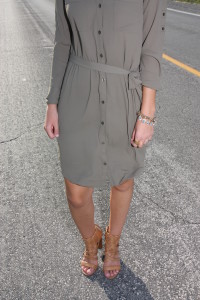 military green shirt dress