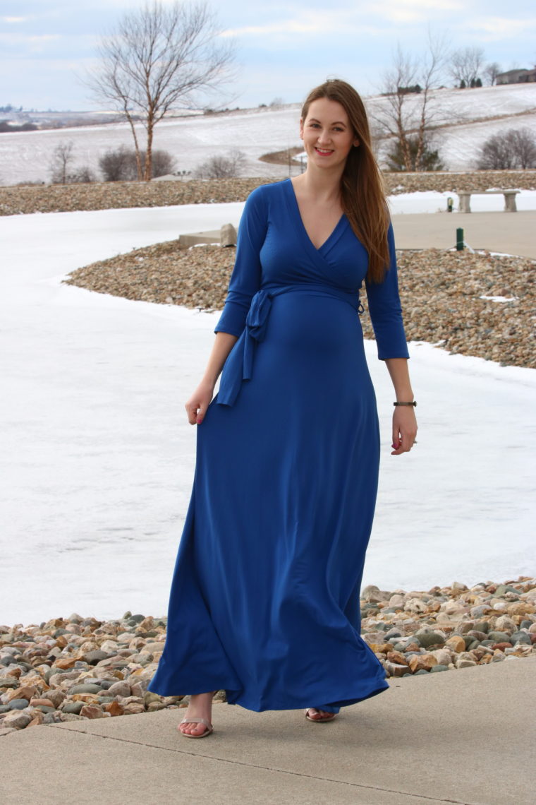royal blue wrap maxi dress
