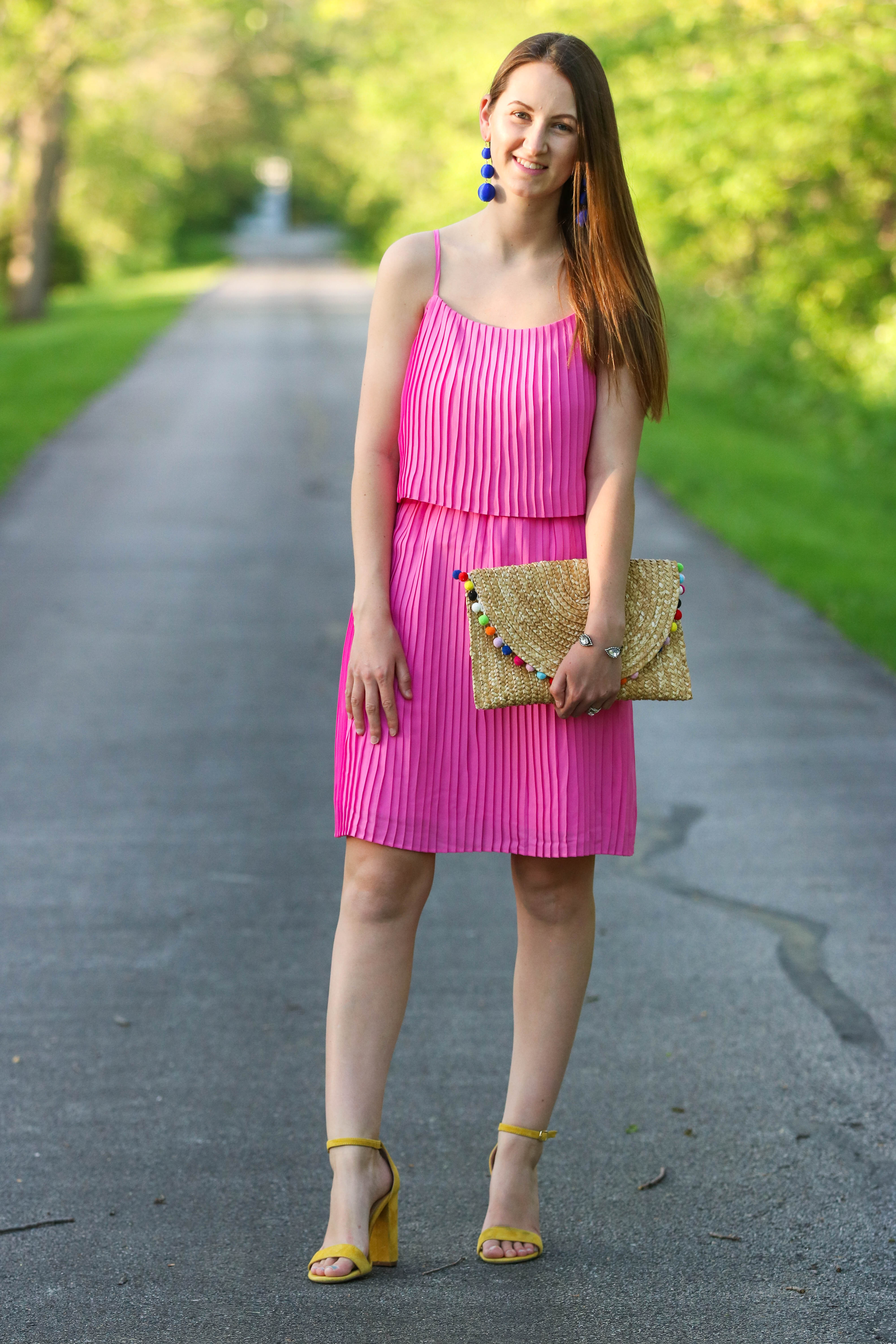 Pink Pleated Dress - For The Love Of Glitter