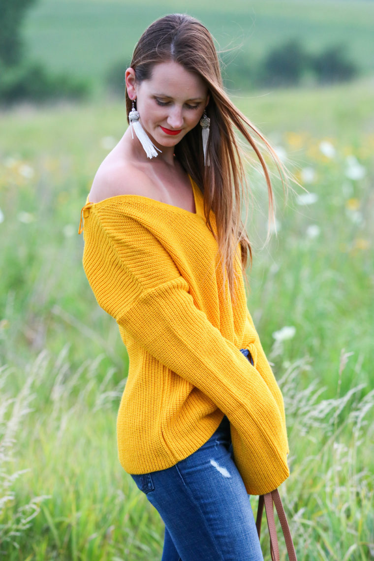 Yellow Bell Sleeve Sweater - For The Love Of Glitter