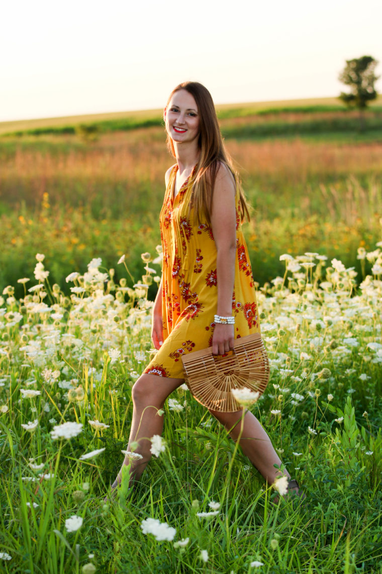 Yellow Print Swing Dress - For The Love Of Glitter