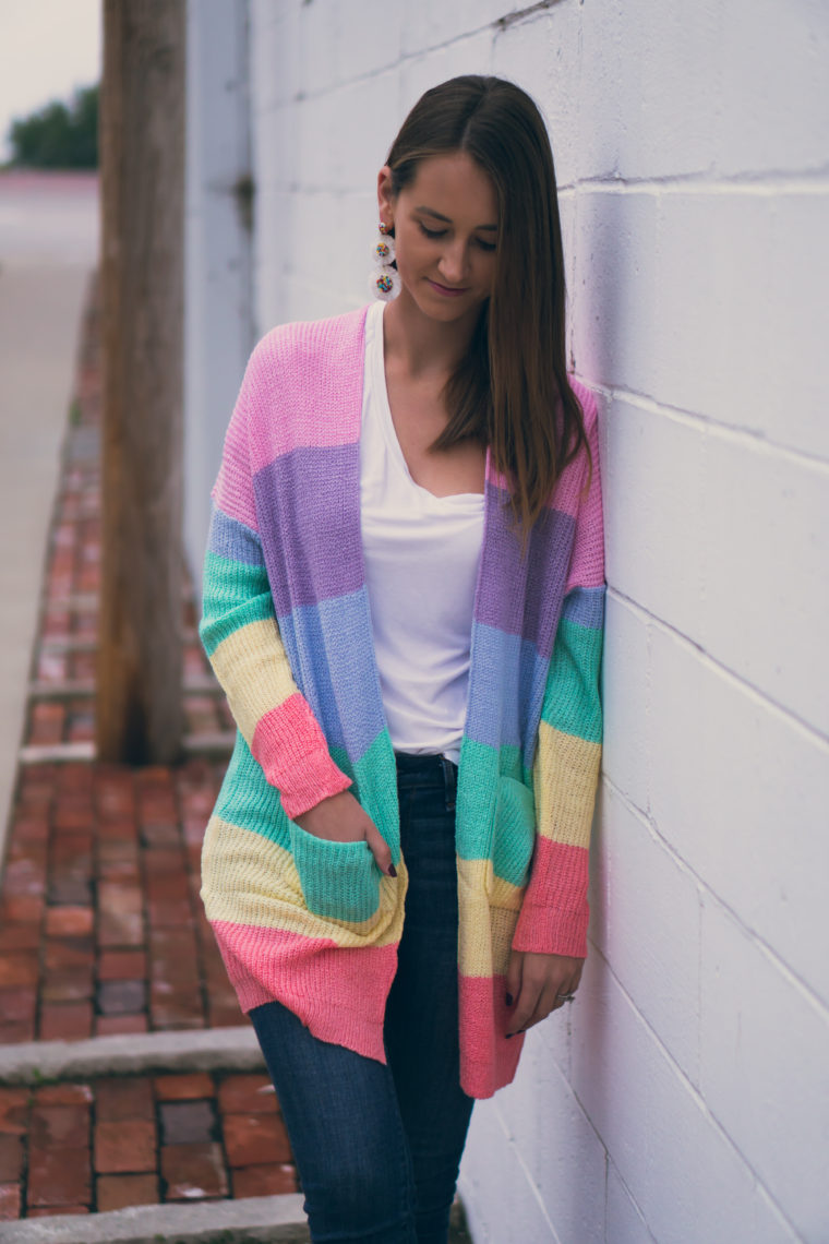 Rainbow Striped Cardigan - For The Love Of Glitter