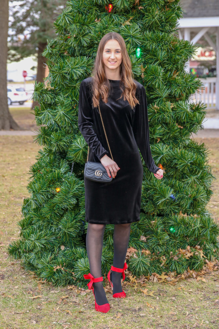 black velvet holiday dress