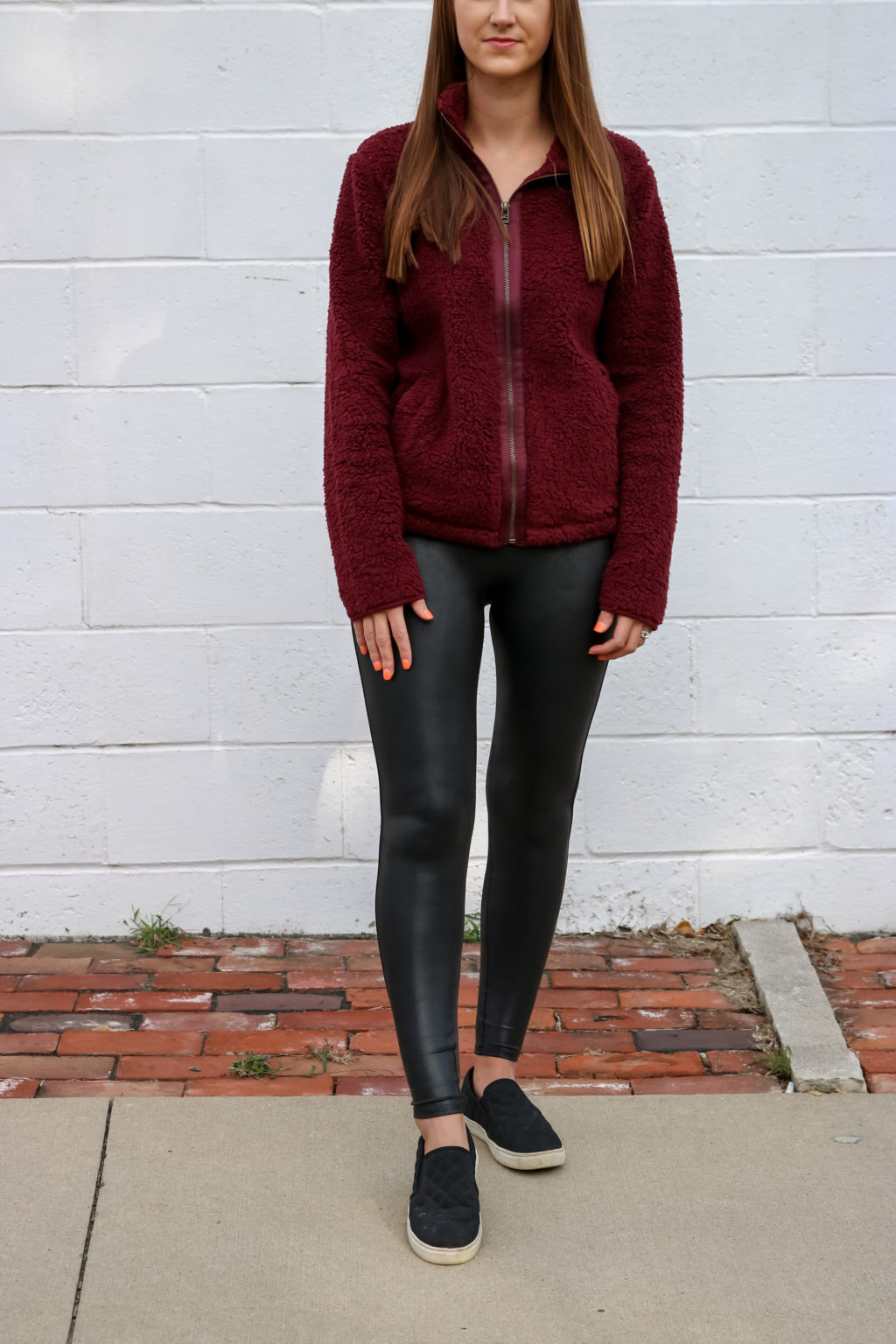 Burgundy Sherpa Zip-Front Jacket - For The Love Of Glitter