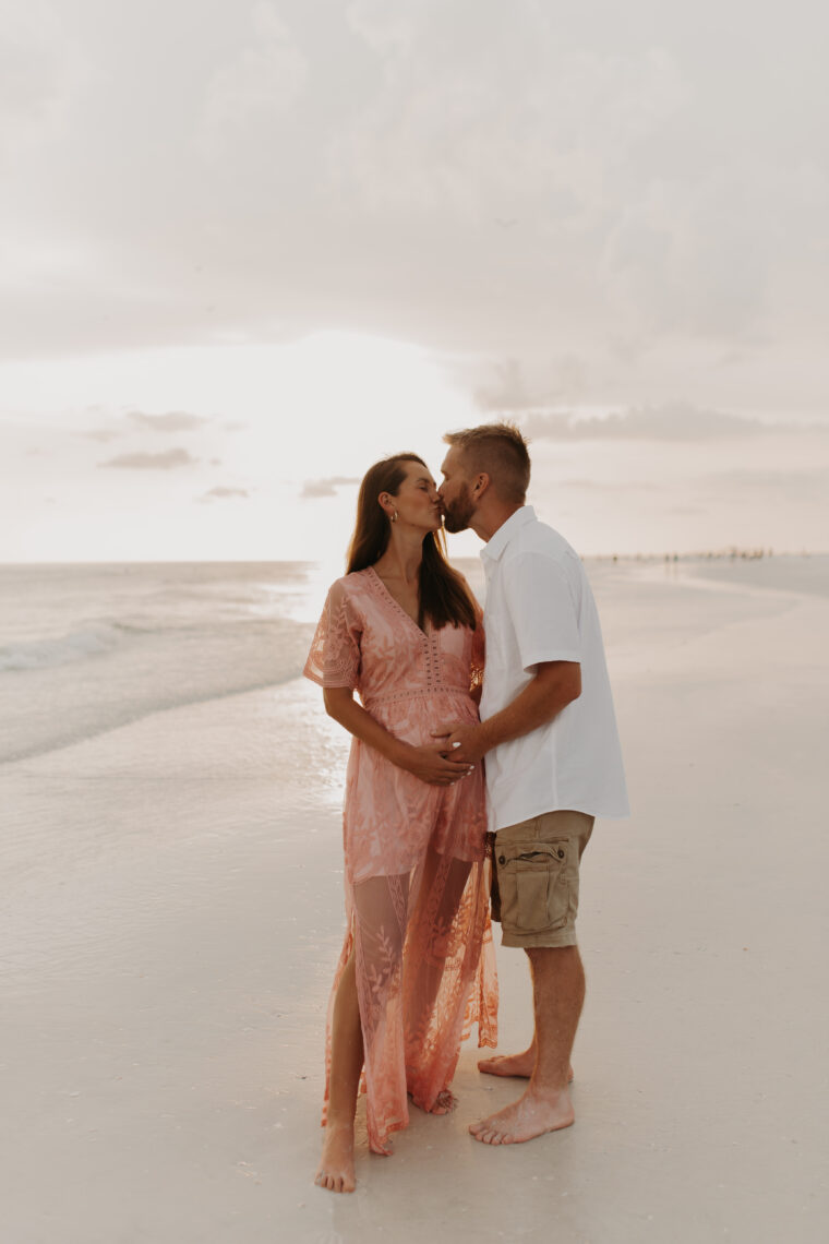 sunset beach maternity photo